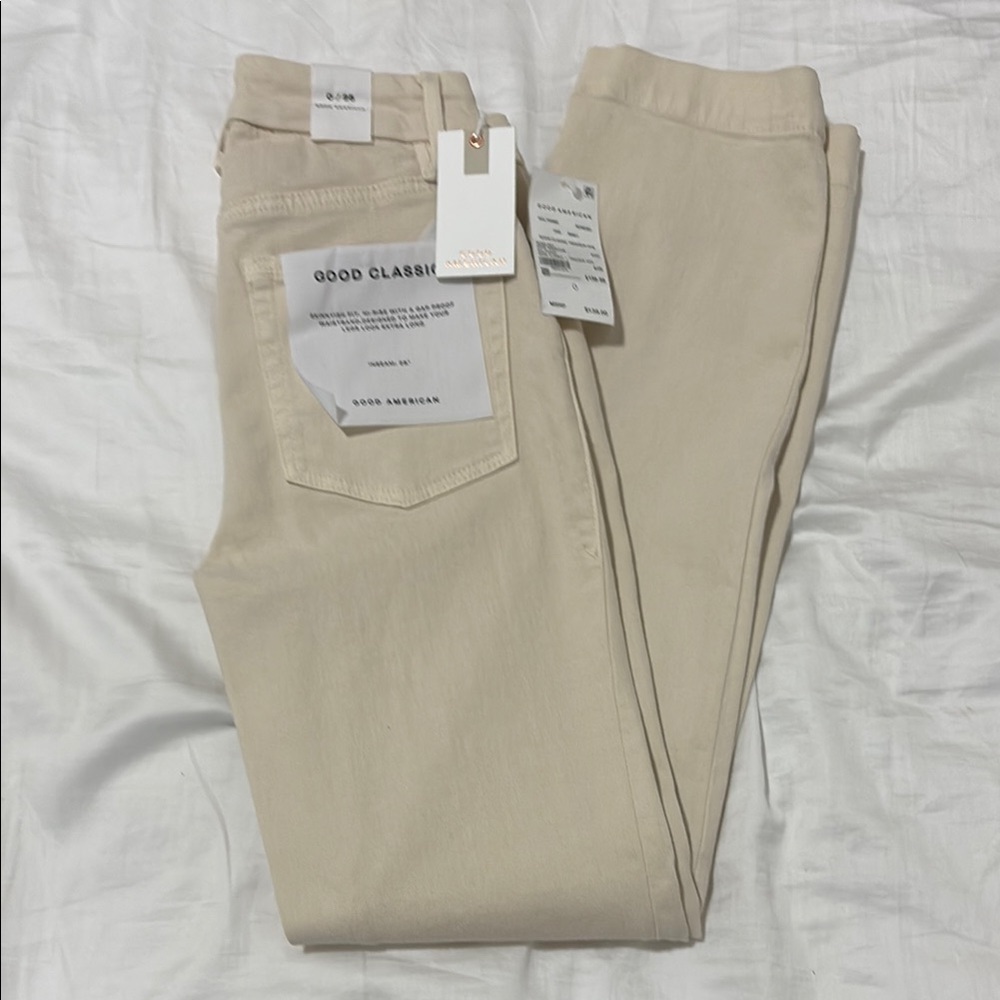 Good American Cream Pants NWT
